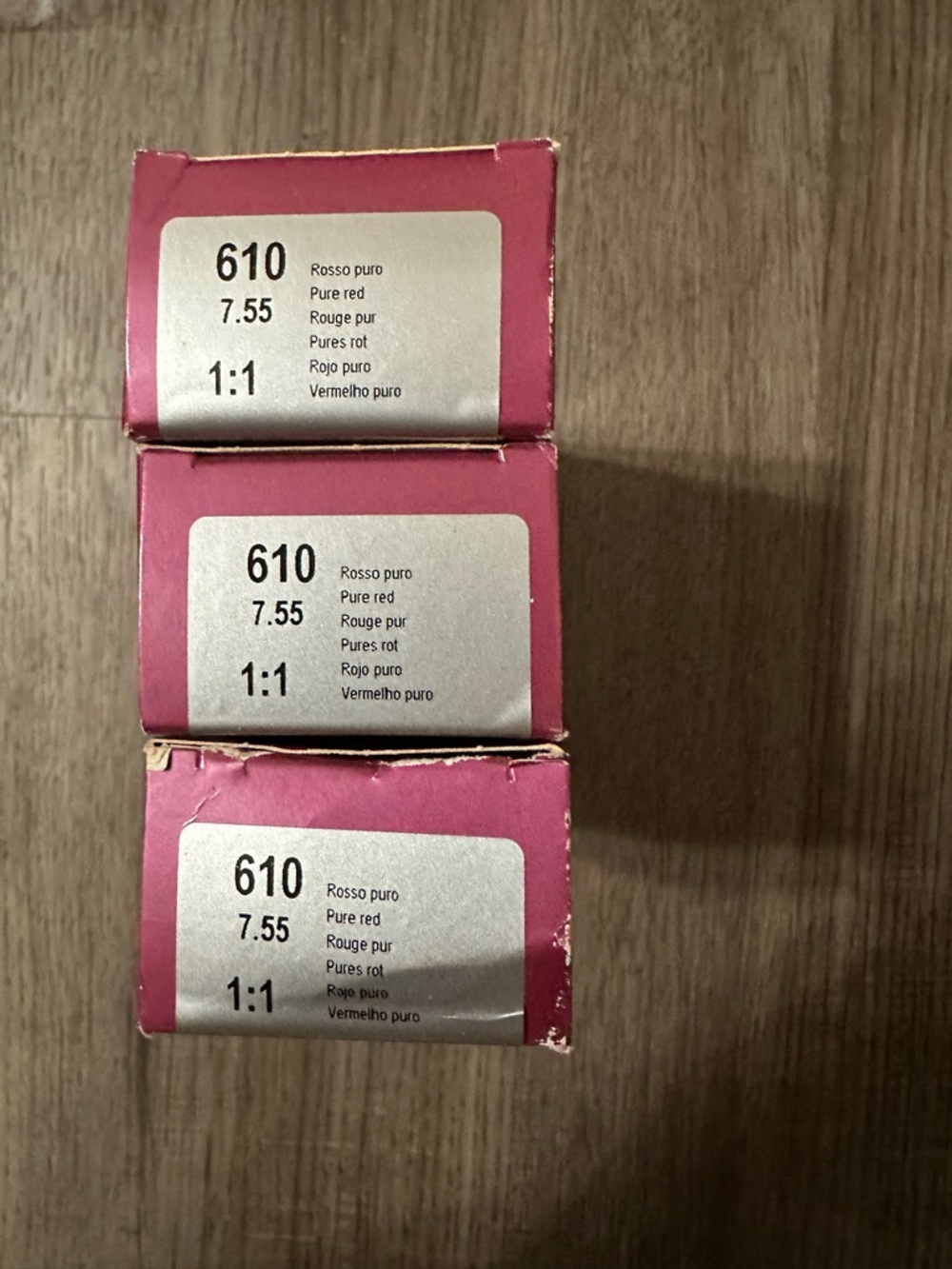 Set of 3 Hair Color Boxes - 610 Pure Red